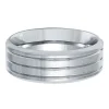 Men's Grooved Band In Titanium, 8Mm