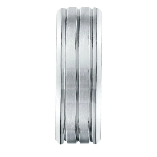 Men's Grooved Band In Titanium, 8Mm