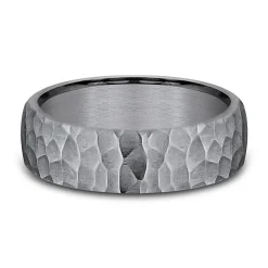 Men's Hammer Finish Band In Tantalum, 6.5Mm