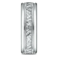 Men's Hammer Finish Band In 10K White Gold, 6Mm