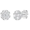 Men's Lab Grown Diamond Cluster Stud Earrings In 10K White Gold (2 Ct. Tw.)