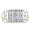 Men's Lab Grown Diamond Ring In 10K White And Yellow Gold (1 1/2 Ct. Tw.)