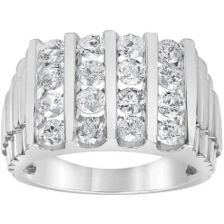 Men's Lab Grown Diamond Ring In 10K White Gold (2 Ct. Tw.)