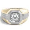 Men's Lab Grown Diamond Solitaire Ring In Two-Tone 10K Gold (1 Ctw.)