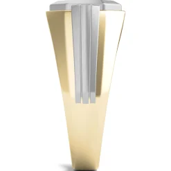 Men's Lab Grown Diamond Solitaire Ring In Two-Tone 10K Gold (1 Ctw.)
