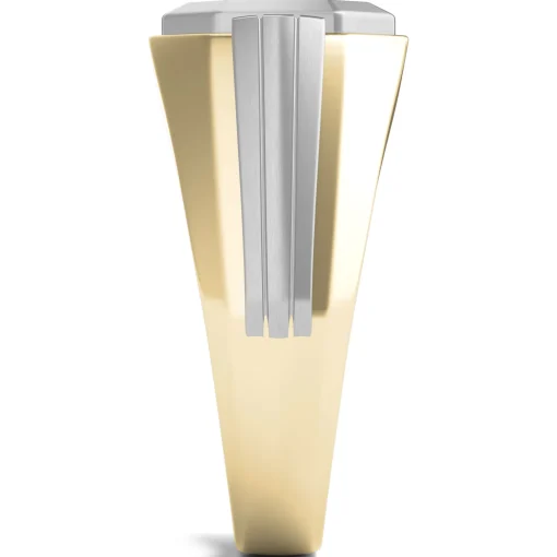 Men's Lab Grown Diamond Solitaire Ring In Two-Tone 10K Gold (1 Ctw.)