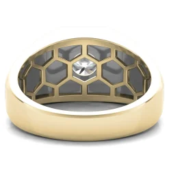 Men's Lab Grown Diamond Solitaire Ring In Two-Tone 10K Gold (1 Ctw.)