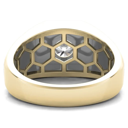 Men's Lab Grown Diamond Solitaire Ring In Two-Tone 10K Gold (1 Ctw.)