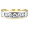 Men's Lab Grown Diamond Wedding Band In 10K Yellow & White Gold (1 Ct. Tw.)