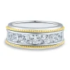 Men's Lab Grown Diamond Wedding Band With Milgrain Edges In 14K White Gold (1 1/2 Ct. Tw.)