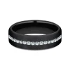 Men's Lab Grown Diamond Wedding Band In Black Titanium, 6.5Mm