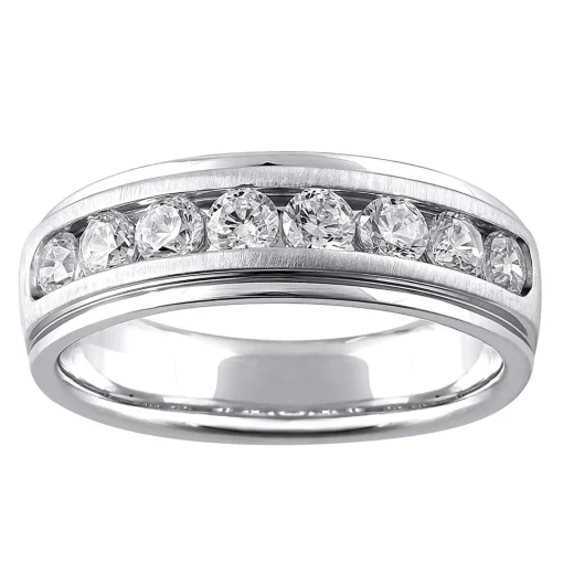 Men's Lab Grown Diamond Wedding Band With Channel Setting In