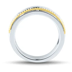 Men's Lab Grown Diamond Wedding Band With Milgrain Edges In 14K White Gold (1 1/2 Ct. Tw.)