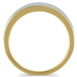 Men's Lab Grown Diamond Wedding Band In 10K Yellow & White Gold (1 Ct. Tw.)
