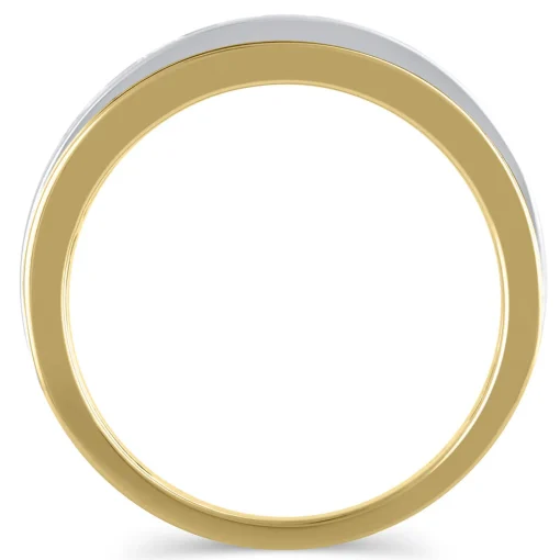 Men's Lab Grown Diamond Wedding Band In 10K Yellow & White Gold (1 Ct. Tw.)