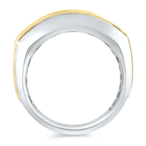 Men's Lab Grown Diamond Wedding Band In 10K White Gold And Yellow Gold (2 Ct. Tw.)