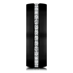 Men's Lab Grown Diamond Wedding Band In Black Titanium, 6.5Mm