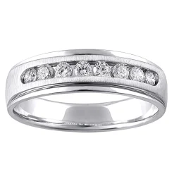 Men's Lab Grown Diamond Wedding Band With Channel Setting In