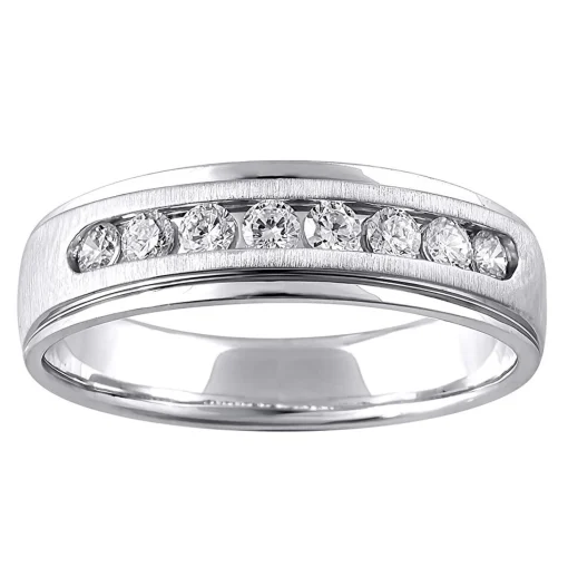 Men's Lab Grown Diamond Wedding Band With Channel Setting In