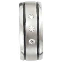 Men's Lab Grown Diamond Wedding Band In Cobalt & Black Cerakote, 9Mm (1/7 Ct. Tw.)