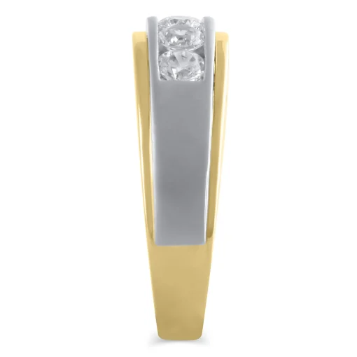 Men's Lab Grown Diamond Wedding Band In 10K Yellow & White Gold (1 Ct. Tw.)