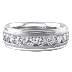 Men's Lab Grown Diamond Wedding Band With Channel Setting In