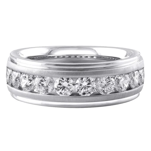 Men's Lab Grown Diamond Wedding Band With Channel Setting In