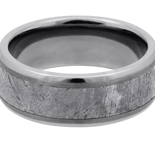 Men's Meteorite Wedding Band In Tantalum, 8Mm