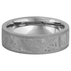 Men's Meteorite Wedding Band In Titanium, 7Mm