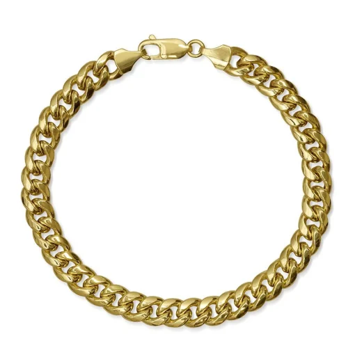 Men's Miami Cuban Link Bracelet In 14K Yellow Gold