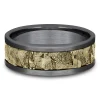 Men's Pattern Center Band In Grey Tantalum & 10K Yellow Gold