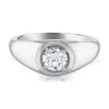 Men's Round Lab Grown Diamond Wedding Band In 14K White Gold (1 Ct. Tw.)