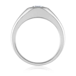 Men's Round Lab Grown Diamond Wedding Band In 14K White Gold (1 Ct. Tw.)