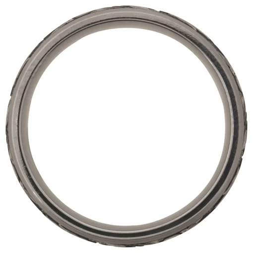 Men's Scroll Wedding Band With Black Cerakote In Tantalum, 8Mm