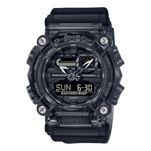 Men's 900-Series Skeleton Watch With Gray Resin Band