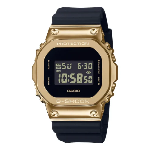 Men's 5600-Series Watch With Yellow Gold-Tone Case And Black Resin Strap