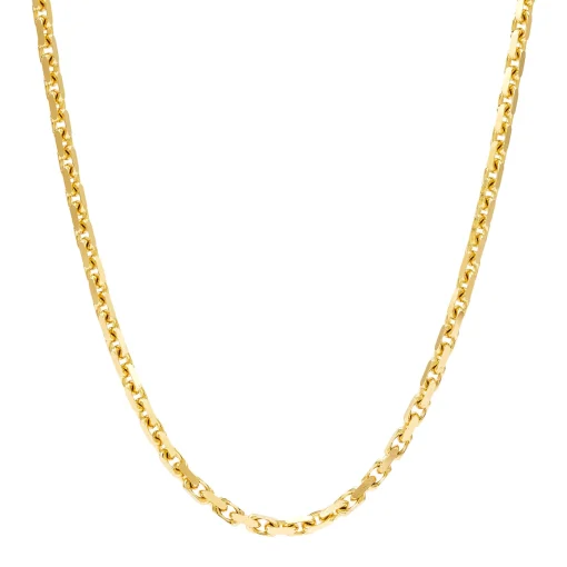 Men's Solid Link Chain In 14K Yellow Gold, 2.3Mm, 22"