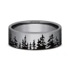 Men's Tantalum Tree Line Band, 8Mm