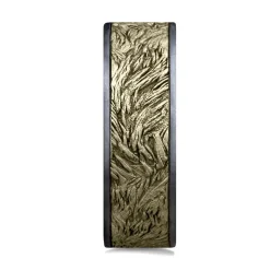 Men's Tantalum Wedding Band With Lion's Mane Detail And 14K Yellow Gold, 7.5Mm