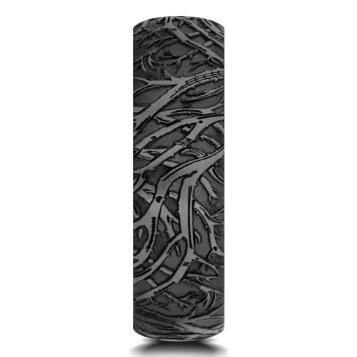 Men's Tantalum Wedding Band In Forest Detail