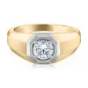 Men's Two-Tone Lab Grown Diamond Wedding Band In 14K Yellow & White Gold (1 Ct. Tw.)