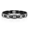 Men's Two-Tone Link Bracelet In Black Ion-Plated Stainless Steel & Tungsten
