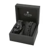 Men's Watch & Bracelet Set In Black Ion-Plated Stainless Steel