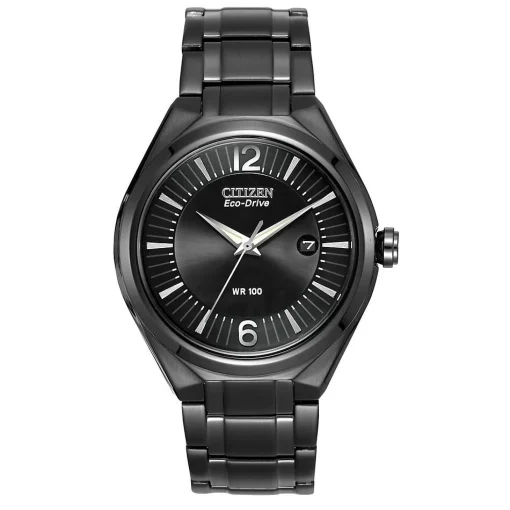 Men's Watch & Bracelet Set In Black Ion-Plated Stainless Steel