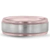 Men's Wedding Band In 14K White And Rose Gold