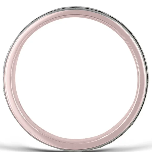 Men's Wedding Band In 14K White And Rose Gold