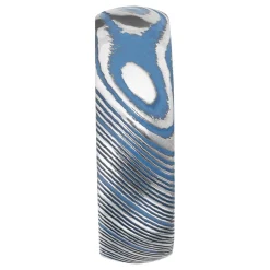 Men's Wedding Band With Blue Cerakote In Damascus Steel, 7Mm