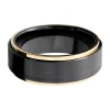 Men's Wedding Band With 14K Yellow Gold In Black Zirconium, 8Mm