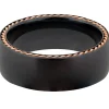 Men's Wedding Band With 14K Rose Gold In Black Zirconium, 8Mm