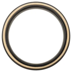 Men's Wedding Band With 14K Yellow Gold In Black Zirconium, 8Mm